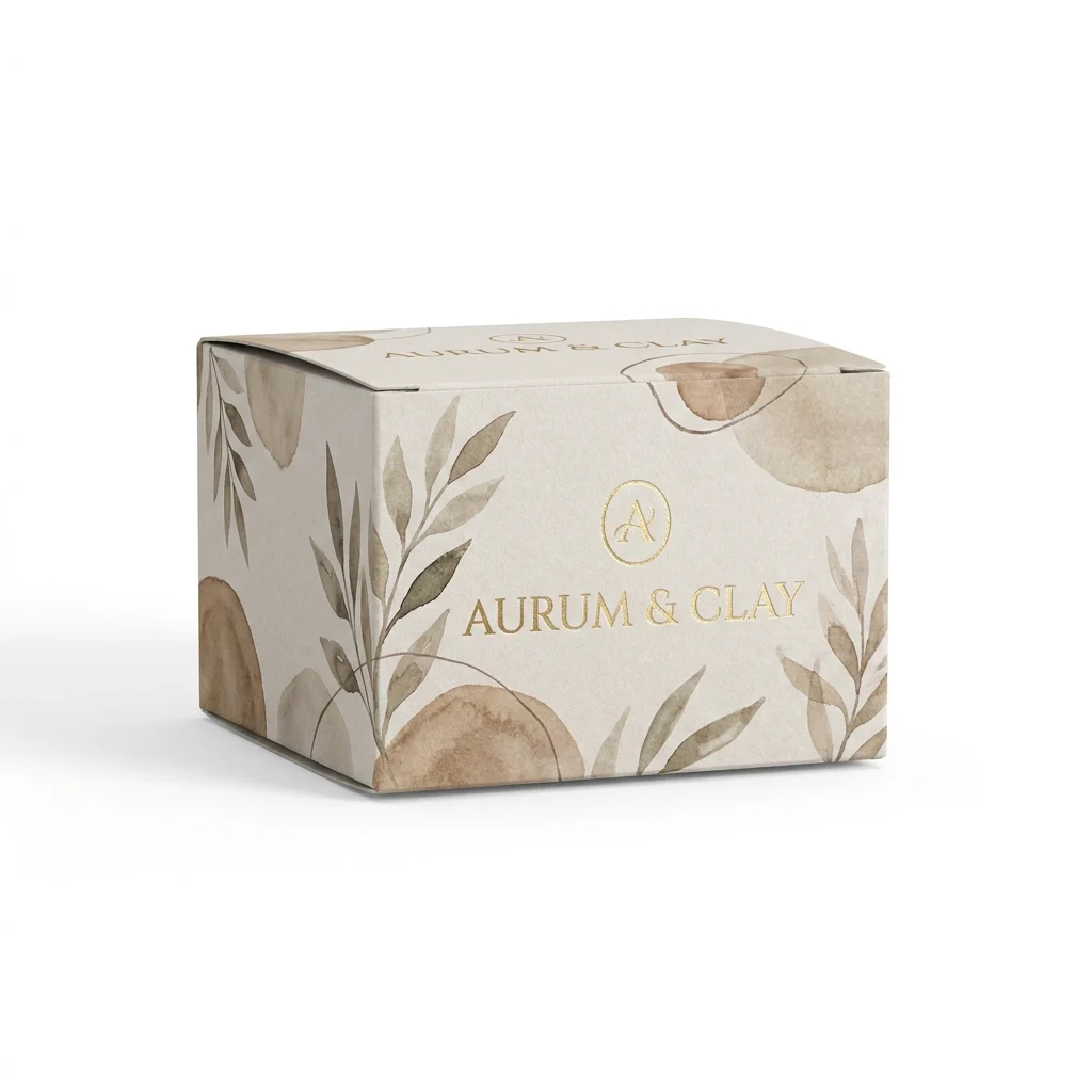 Custom cream box carton, main view