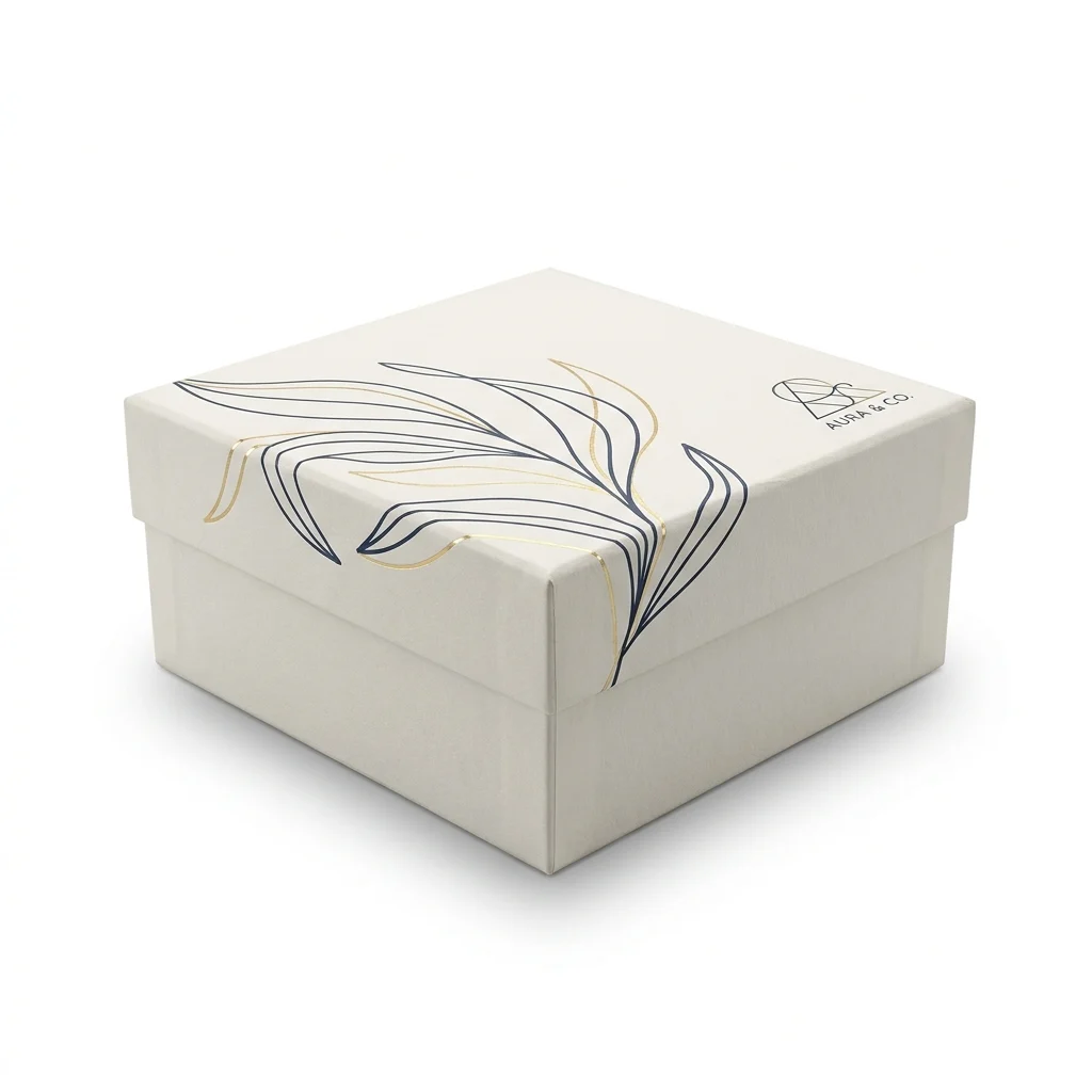 Custom two piece rigid box with a lift-off lid