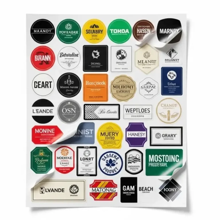 Product label stickers on a roll